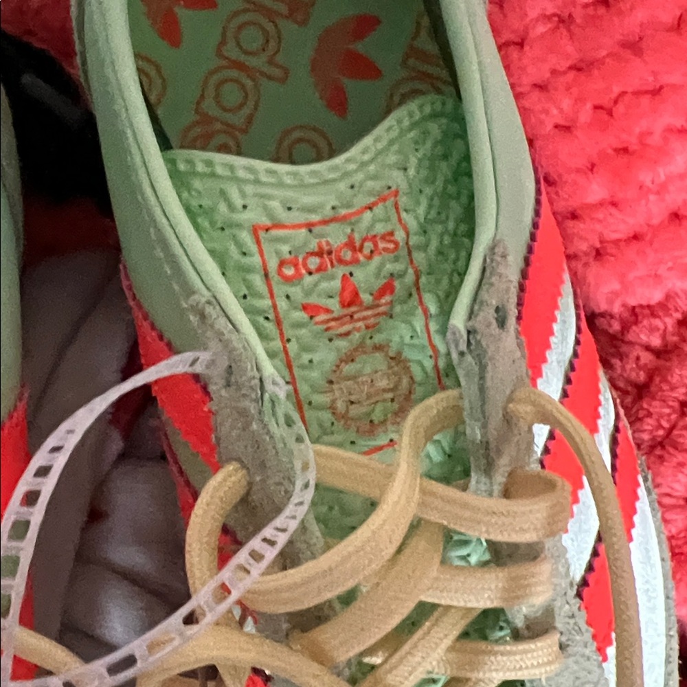 Adidas ARCHIVAL RUNNING SHOES SATIN SL 72 OG Shoes Semi Green Spark Solar Orange - Picture 12 of 13